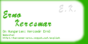 erno kercsmar business card