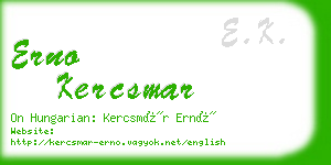 erno kercsmar business card